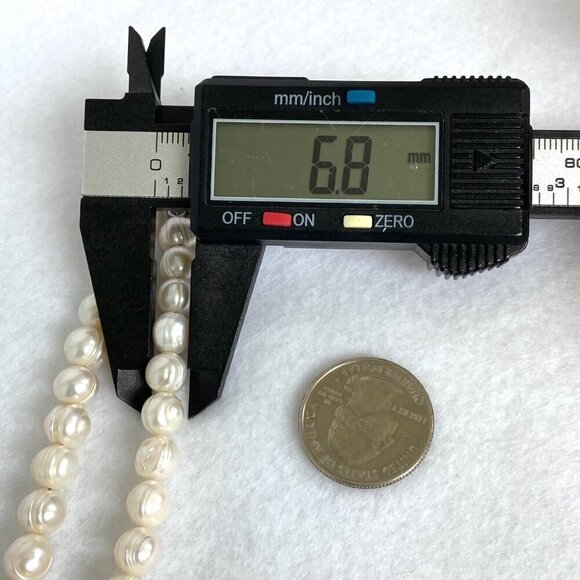 Sterling Silver 925 Two Strand Baroque Pearl Turquoise Bali Clasp Bracelet - Picture 15 of 16